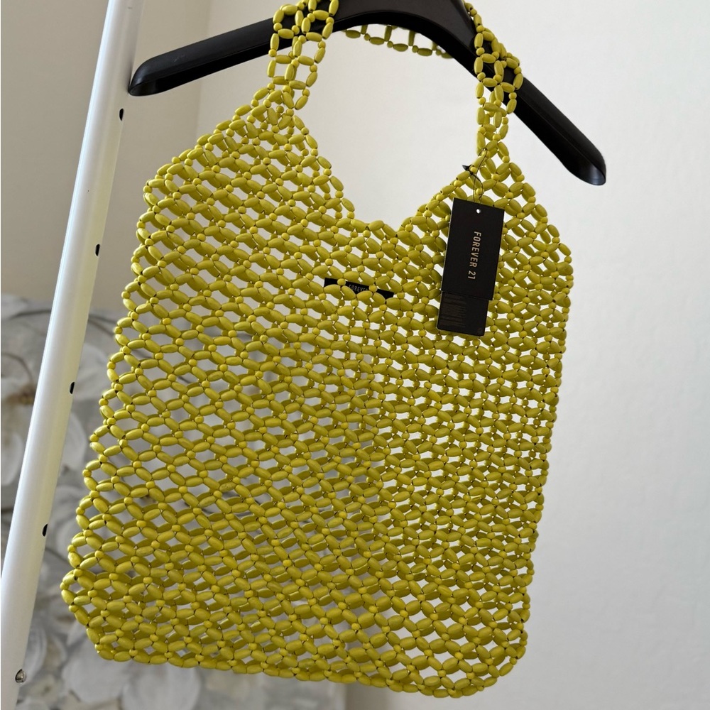 Forever 21 Yellow Mesh Tote Bag - Picture 4 of 4